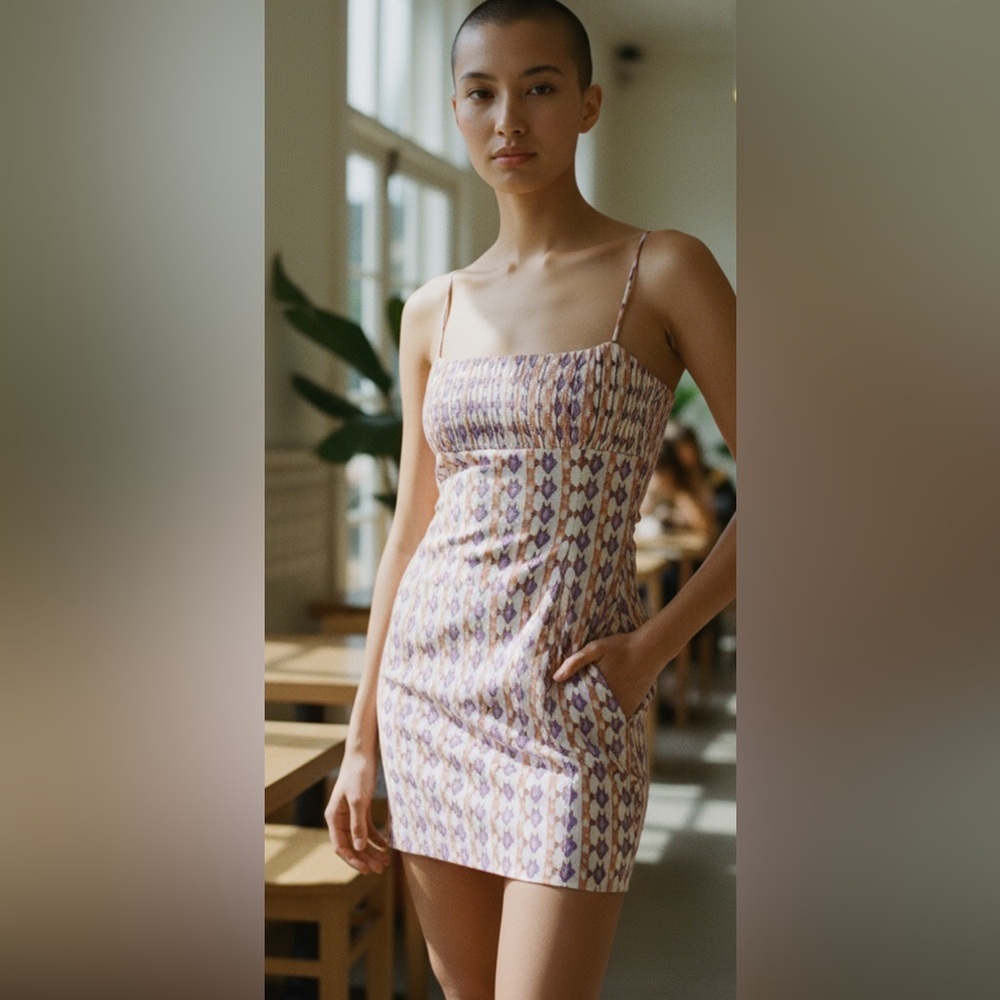 Anthropologie The Ophelia Sleeveless Linen Slim Mini Dress by Maeve NWT sz 12